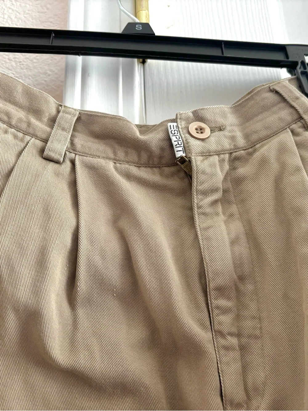 Vintage 80s Esprit Sport Khaki Brown Utility Pleated Cargo Skirt Waist 26 (S)